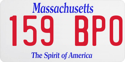 MA license plate 159BP0