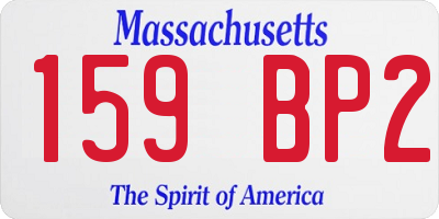 MA license plate 159BP2