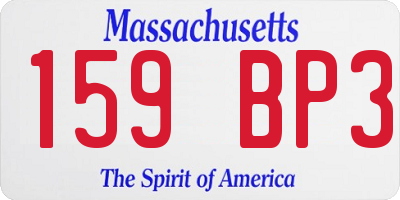 MA license plate 159BP3