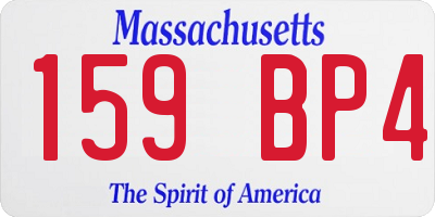 MA license plate 159BP4
