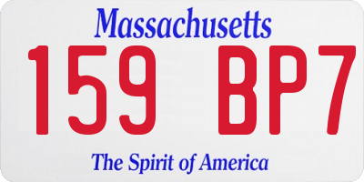MA license plate 159BP7