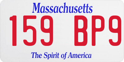 MA license plate 159BP9