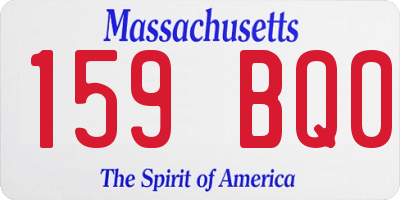 MA license plate 159BQ0