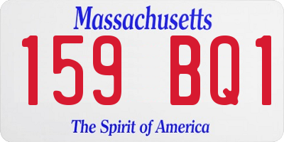 MA license plate 159BQ1