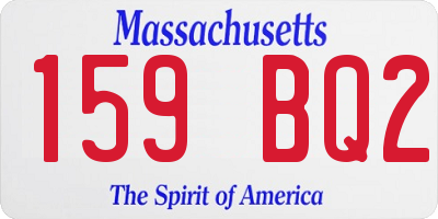 MA license plate 159BQ2