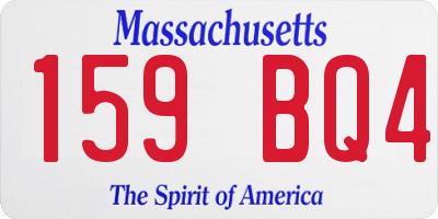 MA license plate 159BQ4