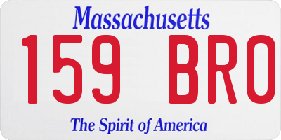 MA license plate 159BR0