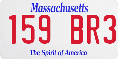 MA license plate 159BR3