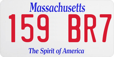 MA license plate 159BR7