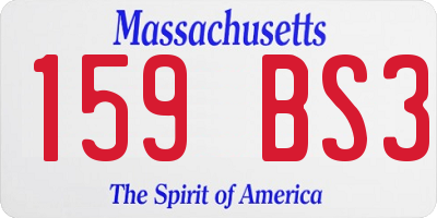 MA license plate 159BS3