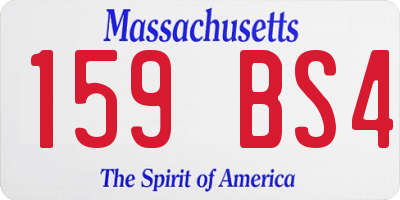 MA license plate 159BS4
