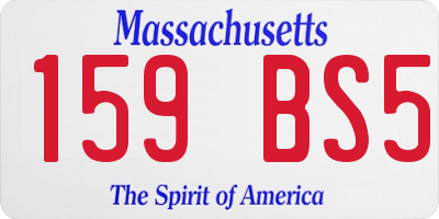 MA license plate 159BS5
