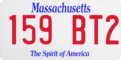 MA license plate 159BT2