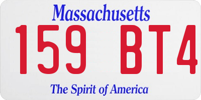 MA license plate 159BT4