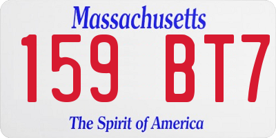 MA license plate 159BT7