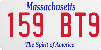 MA license plate 159BT9