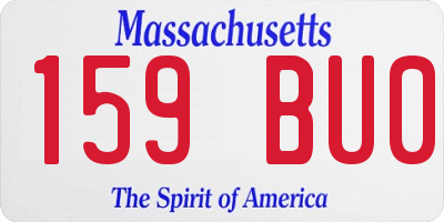 MA license plate 159BU0