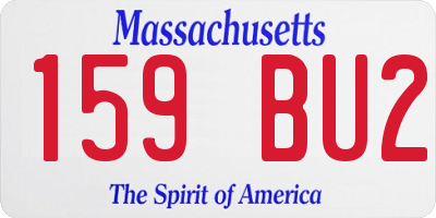 MA license plate 159BU2