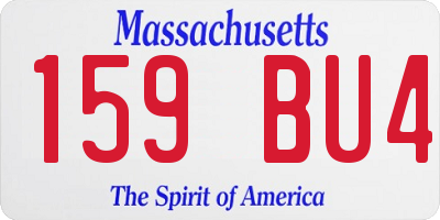 MA license plate 159BU4