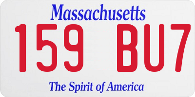 MA license plate 159BU7