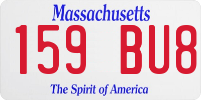 MA license plate 159BU8