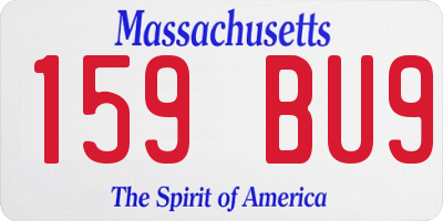 MA license plate 159BU9