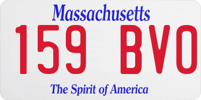 MA license plate 159BV0