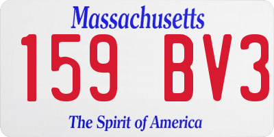 MA license plate 159BV3