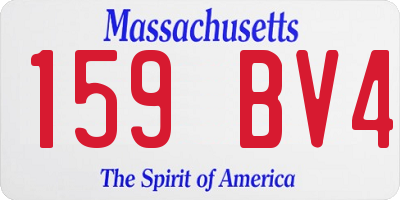 MA license plate 159BV4