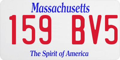 MA license plate 159BV5