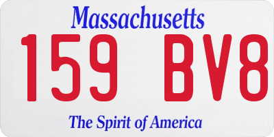 MA license plate 159BV8