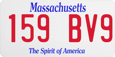 MA license plate 159BV9