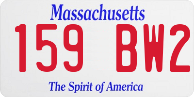 MA license plate 159BW2