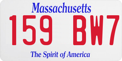MA license plate 159BW7