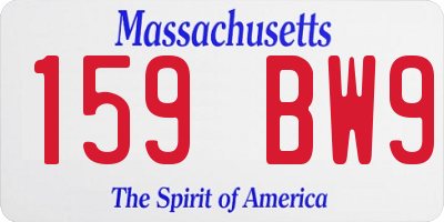 MA license plate 159BW9