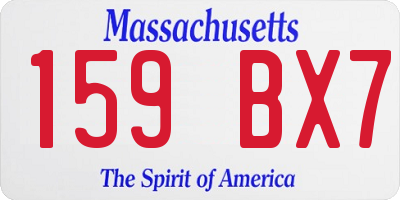 MA license plate 159BX7