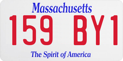 MA license plate 159BY1