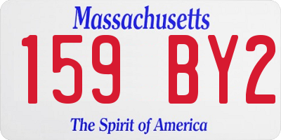 MA license plate 159BY2