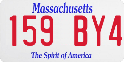 MA license plate 159BY4
