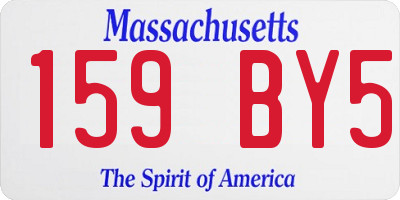 MA license plate 159BY5