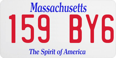MA license plate 159BY6
