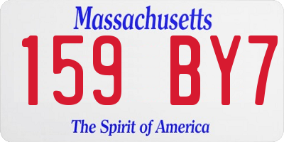 MA license plate 159BY7