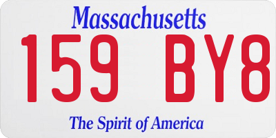 MA license plate 159BY8