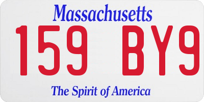 MA license plate 159BY9