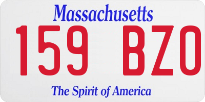 MA license plate 159BZ0