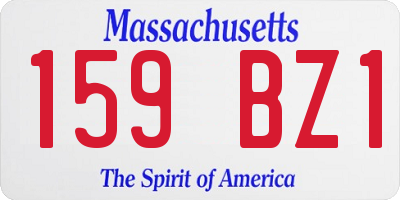 MA license plate 159BZ1