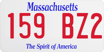 MA license plate 159BZ2