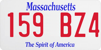 MA license plate 159BZ4