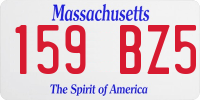 MA license plate 159BZ5