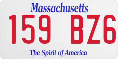 MA license plate 159BZ6